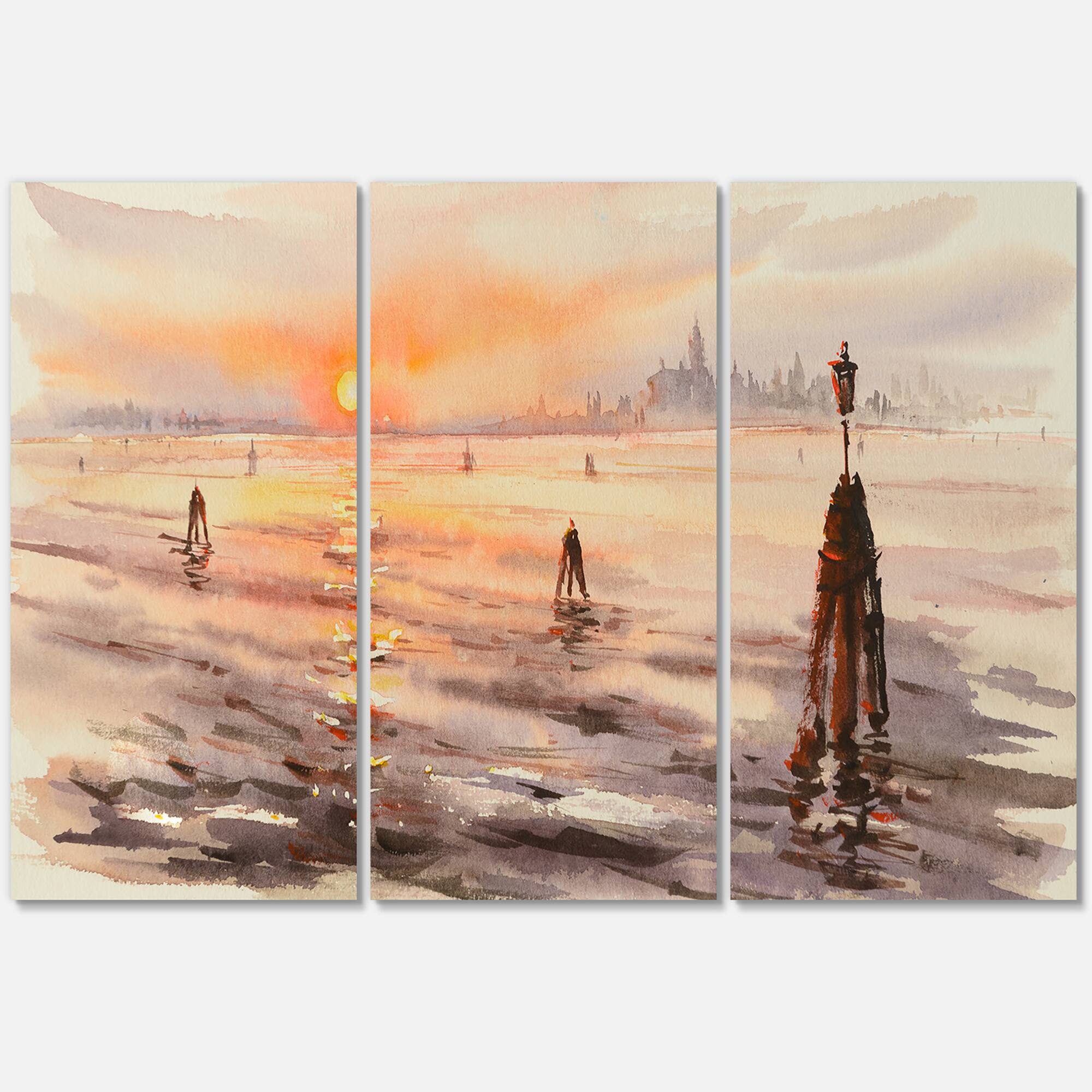Designart - Panorama of Venice Laguna At Sunset